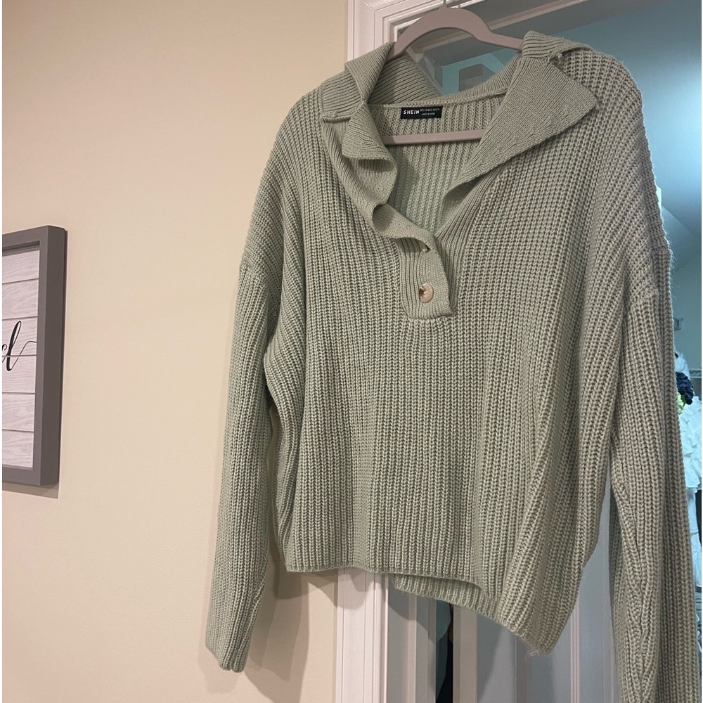 Shein king colored button detail sweater